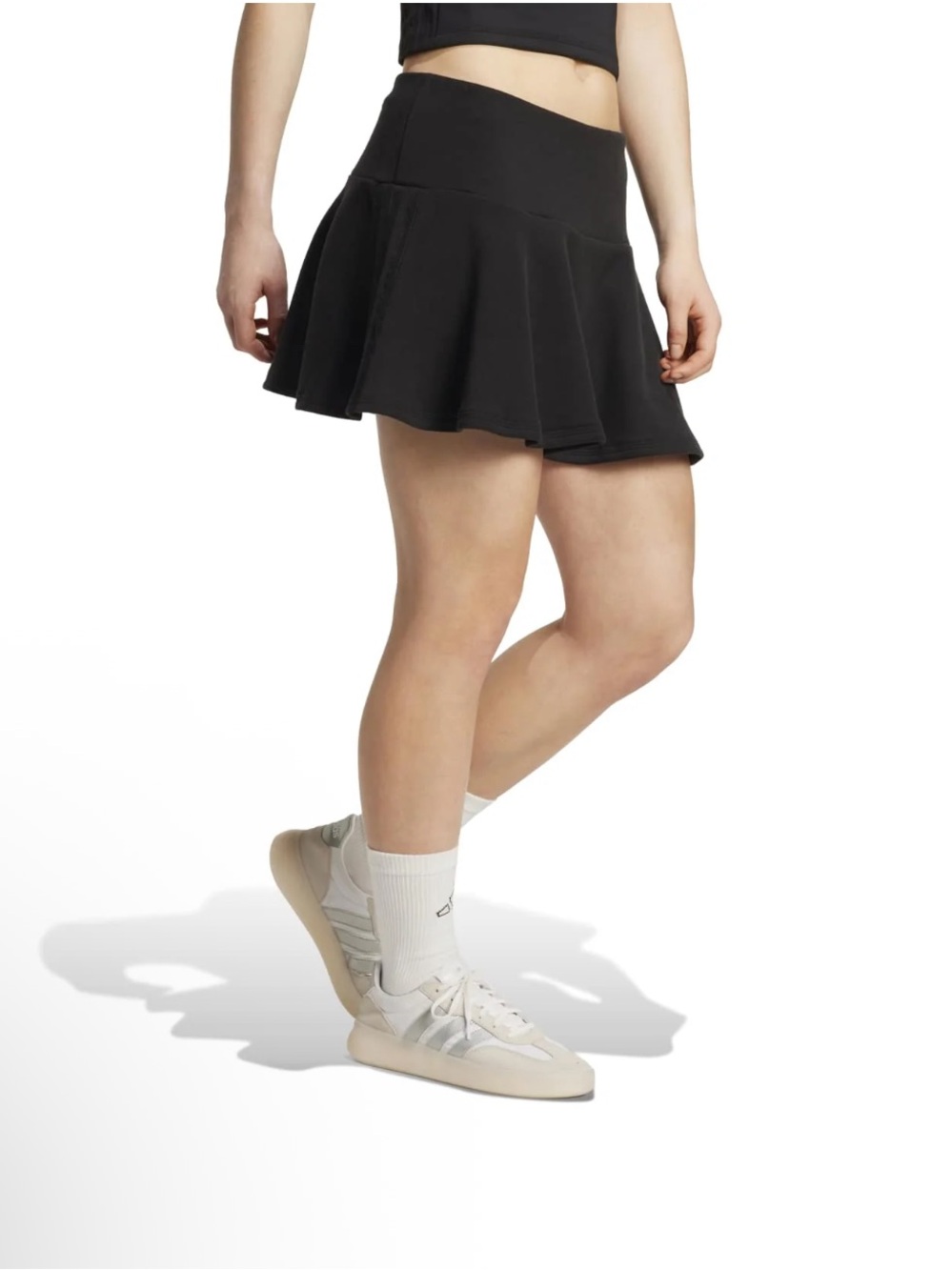 NWT- Adidas 3 stripe terry mini skirt-size M Black Flared Women's mini skirt